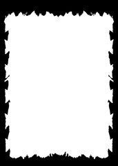 Abstract Decorative Black & White Photo Frame. Type Text Inside, Use as Overlay or for Layer / Clipping Mask