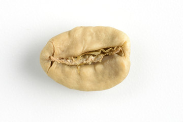 coffee bean on a white background, coffee roasting, close-up