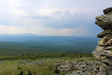 Naklejka premium view from the mountain to the kurumnik