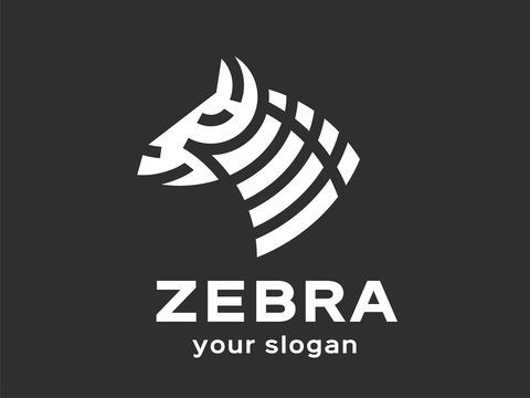 Abstract zebra logo template. Vector format, available for editing.