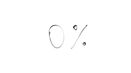 0 zero percent number written on glass, interest-free deposit, bank offer