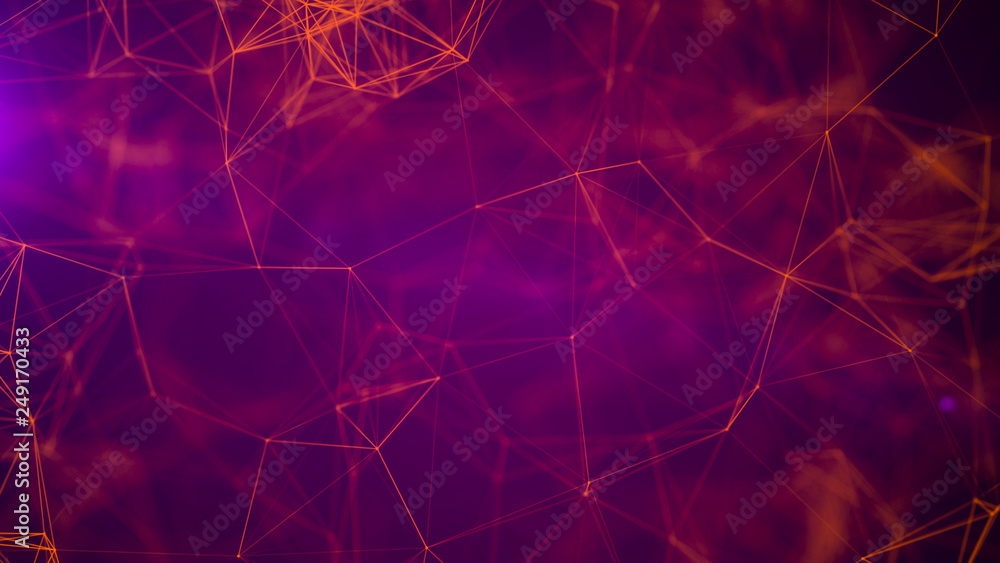 Poster Abstract science background. Futuristic technology 3d. Music abstract background. Big Data visualization. 3D rendering.