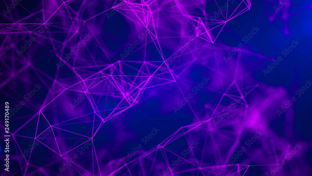 Aufkleber Abstract science background. Futuristic technology 3d. Music abstract background. Big Data visualization. 3D rendering.