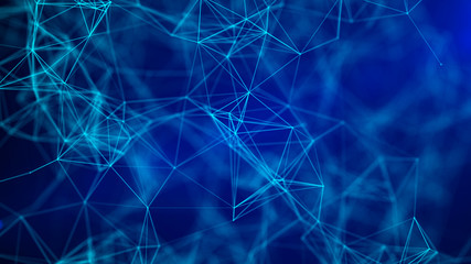 Abstract digital background. Network connection. Science background. Futuristic technological background. 3D rendering.