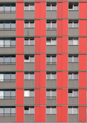 farbige Fassade, Studenten-Wohnheim Dresden