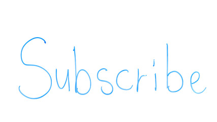Subscribe word written on glass, social networks followers, newsletter app
