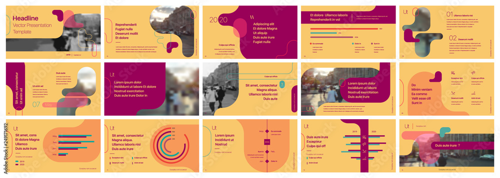 Poster presentation template. elements for slide presentations on a yellow background. use also as a flyer,