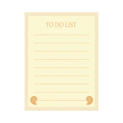 Amazing vintage To do list with the structure of sand and two shells on white background. Vector illustration