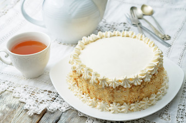 Sponge cake with butter cream