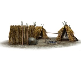 hut, ancient housing, 3d visualization, illustration © vadim_fl