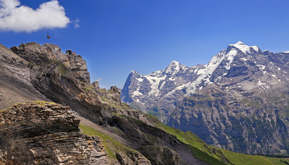 Eiger, Monch and Jungfrau mountains, Switzerland Alps