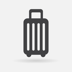 Luggage vector icon, baggage trolley sign, suitcase travel concept. Flat design illustration isolated on white background, for web, website, mobile app