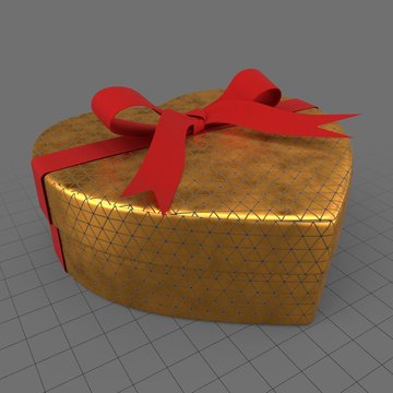 Closed heart shaped gift box