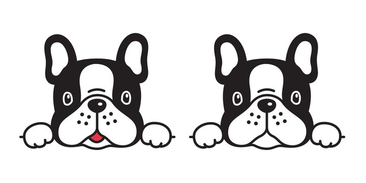 dog vector french bulldog icon character cartoon puppy smile logo illustration symbol doodle black