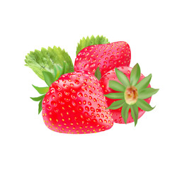 fresh strawberry on white background