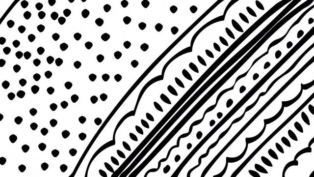Zentangle lines abstract background animation. Doodle drawings motion graphics. Seamless loop 4K movie.