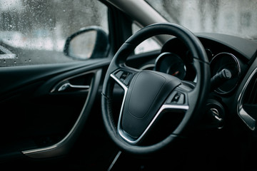 Fototapeta premium interior of a modern business class car. minimalistic design