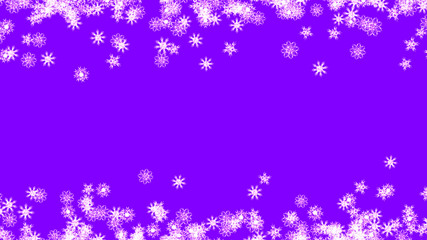 Abstract background with a variety of colorful snowflakes. Big and small.