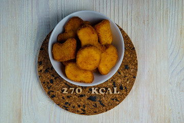 calorie products nuggets chicken 270 kcal 100 grams diet