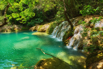 waterfall in deep forest at Antalya, Turkey, Middle East. Kurshunlu waterfalls