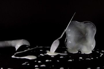 ice cream cup black background