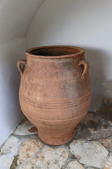 Old pots for storing olive oil