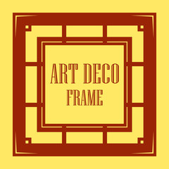 Art Deco vintage ornamental retro border frame. Old retro art deco element for vintage design. Retro art deco style.