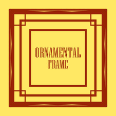 Art Deco vintage ornamental retro border frame. Old retro art deco element for vintage design. Retro art deco style.