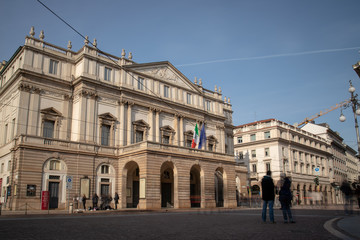 Fototapeta premium Alla Scala, a theatrical museum and library attached to the Teatro alla Scala in Milan, Italy.