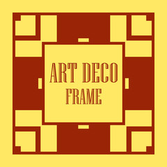 Art Deco vintage ornamental retro border frame. Old retro art deco element for vintage design. Retro art deco style.