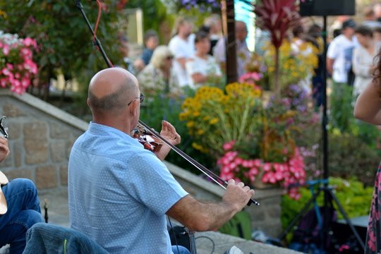 musicianat a fest-noz in Brittany. France