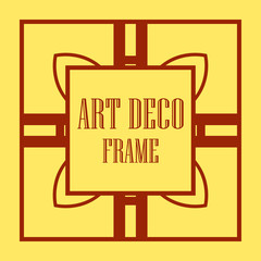 Art Deco vintage ornamental retro border frame. Old retro art deco element for vintage design. Retro art deco style.