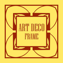 Art Deco vintage ornamental retro border frame. Old retro art deco element for vintage design. Retro art deco style.