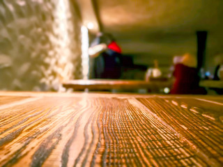 image of wooden table, resturant