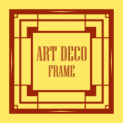 Art Deco vintage ornamental retro border frame. Old retro art deco element for vintage design. Retro art deco style.