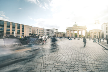 Busy Brandenburg Gate Plaza - Berlin