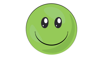 Pea cute character. Pea smile sticker 