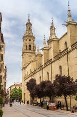 Fototapeta na wymiar Redonda cathedral in the historic center of Logrono, Spain
