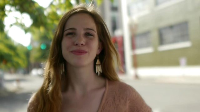 Trendy Girl Poses For Camera, Sticks Tongue Out, Makes Funny Faces