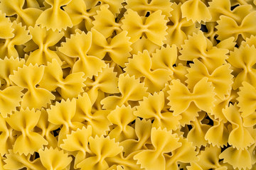 Background of A pile of farfalle pasta