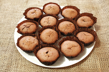 muffins on a plate, fresh pastries