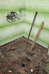 Home renovation, bathroom demolish