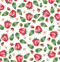 seamless background with strawberries