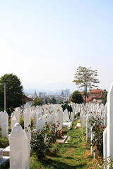 Cemetery at Kovaci (Shahid Cemetery) is a historic islam cemetery in central Sarajevo, Bosnia and...