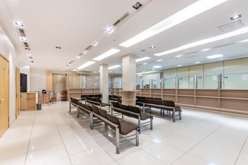 Interior of immigration office. Visa application center