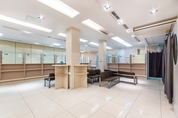Visa application center. Empty waiting hall