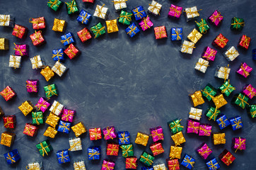 Background with small colorful presents