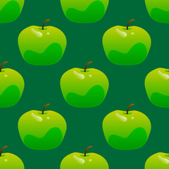 Green apple seamless pattern
