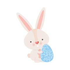 easter rabbit with egg isolated icon