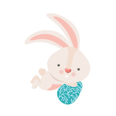 easter rabbit with egg isolated icon